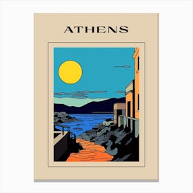 Minimal Design Style Of Athens, Greece 2 Poster Canvas Print