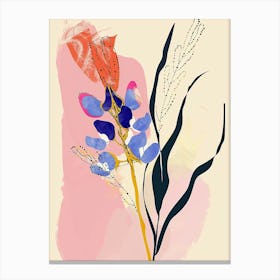Colourful Flower Illustration Bluebonnet 6 Canvas Print
