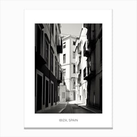 Poster Of Lisbon, Portugal, Photography In Black And White 1 Canvas Print