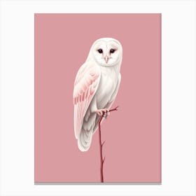 Minimalist Barn Owl 1 Illustration Canvas Print