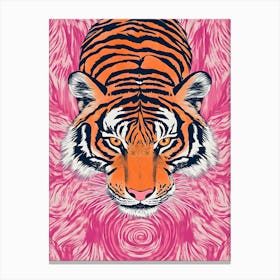 Tiger On Pink Canvas Print