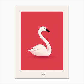 Minimalist Swan 3 Bird Poster Canvas Print