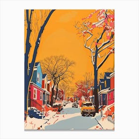 Tottenville New York Colourful Silkscreen Illustration 3 Canvas Print