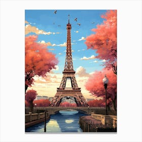 Eiffel Tower Pixel Art 1 Canvas Print