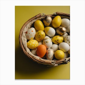 Easter Eggs In A Basket 16 Canvas Print