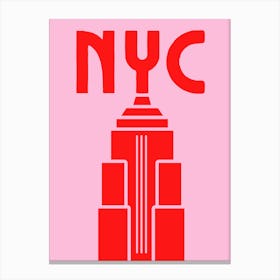 NYC | Pink and red Travel Print Canvas Print