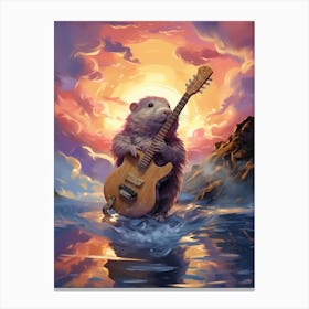 Rat Playing Guitar Canvas Print