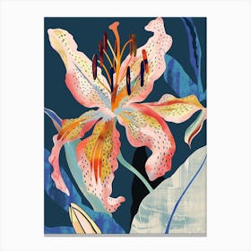 Colourful Flower Illustration Lily 4 Canvas Print