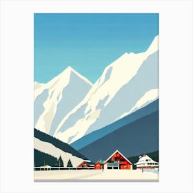 Stubaier Gletscher, Austria Midcentury Vintage Skiing Poster Canvas Print