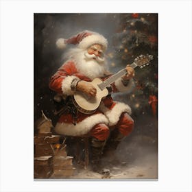 Santa Playing Guitar 1 Canvas Print