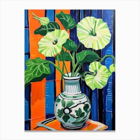 Flowers In A Vase Still Life Painting Moonflower 3 Canvas Print