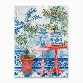 Blue And White Chinoiserie 2 Canvas Print