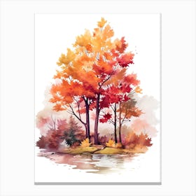 Cute Autumn Fall Scene 21 Canvas Print