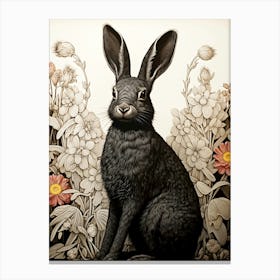 Hare and Wildflowers Canvas Print