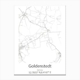 Goldenstedt,Germany Minimalist Map Canvas Print