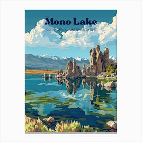 Mono Lake California Basin Salt Travel Art Illustration Leinwandbild