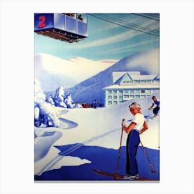 Travel Ski Poster, Czechoslovakia Canvas Print