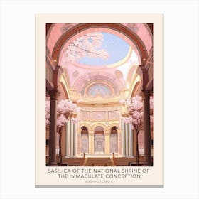 Basilica Of The National Shrine Of The Immaculate Conception Travel Poster Canvas Print