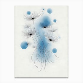 Floating Away: A Tapestry of Dandelion Seeds Canvas Print