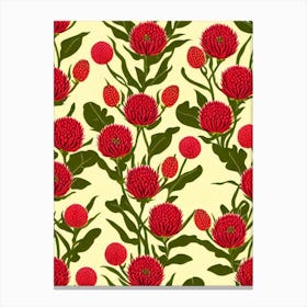 Proteas 2 Repeat Retro Flower Canvas Print