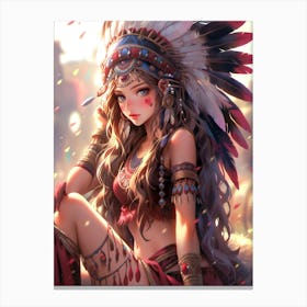 American Warrior Girl Canvas Print