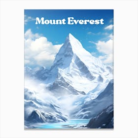 Mount Everest Winter Modern Travel Illustration Canvas Print