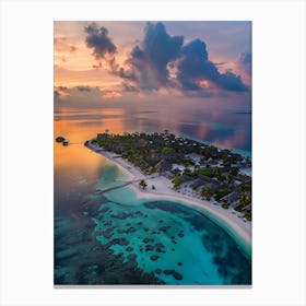 Sunset At Maldives Canvas Print