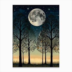 William Morris Moonlight In The Trees 19 Canvas Print