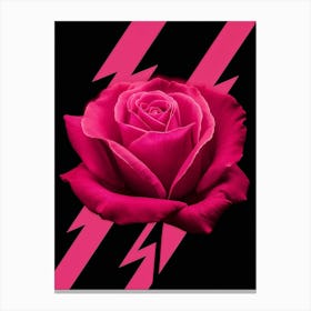 Lightning Bolt Pink Rose Canvas Print