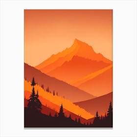 Misty Mountains Vertical Composition In Orange Tone 278 Canvas Print