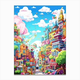 Cartoon City 2 Canvas Print