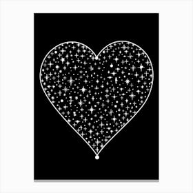 Celestial Zodiac Heart & Glitter 2 Canvas Print