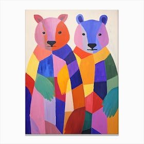 Colourful Kids Animal Art Wombat 3 Canvas Print