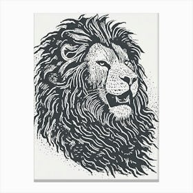 A Regal Lion’S Mane In A Windstorm Canvas Print