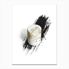 Black And White Brushstrokes 2 Canvas Print