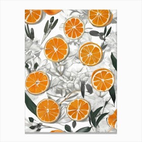 Oranges And Flowers Canvas Print