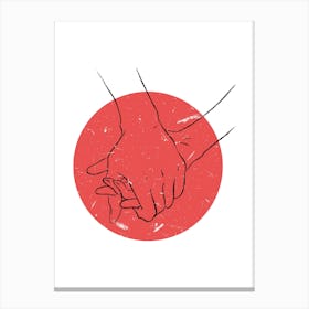 Hand Holding Vector Illustration Canvas Print