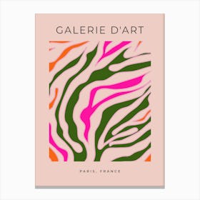 Colorful Abstract Shapes Green Pink Orange Canvas Print