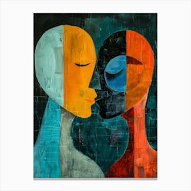 Two People Kissing Canvas Print