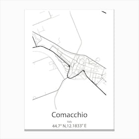 Comacchio,Italy Minimalist Map Toile