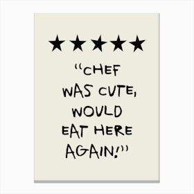 Chef Cute Rating Canvas Print