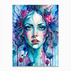 Watercolor Of A Woman Canvas Print