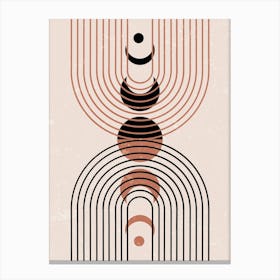 Concentric Shapes Stripes Earth Tones Retro Canvas Print