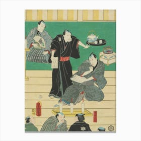 Second Sheet From The Left Of A Vertical Ōban Pentaptych Canvas Print