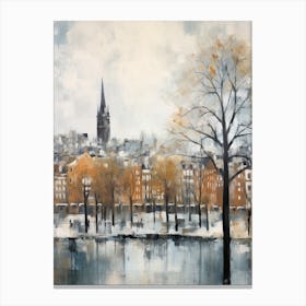 Winter City Park Painting Westerpark Amsterdam Netherlands 1 Canvas Print