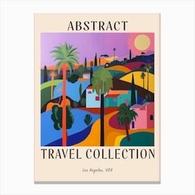 Abstract Travel Collection Poster Los Angeles Usa 3 Canvas Print