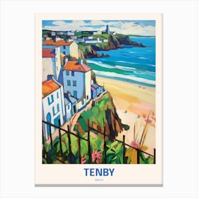 Tenby Wales Uk Travel Poster Canvas Print