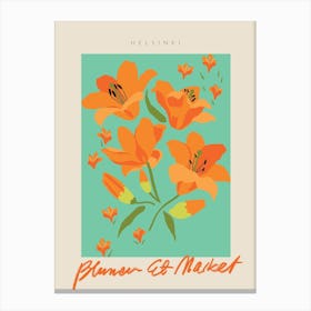 Helsinki Flower Market Canvas Print