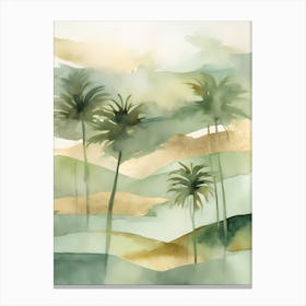 Los Angeles Golden Green LA Palms Canvas Print