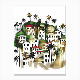 Palm Trees On The Island Canvas Print